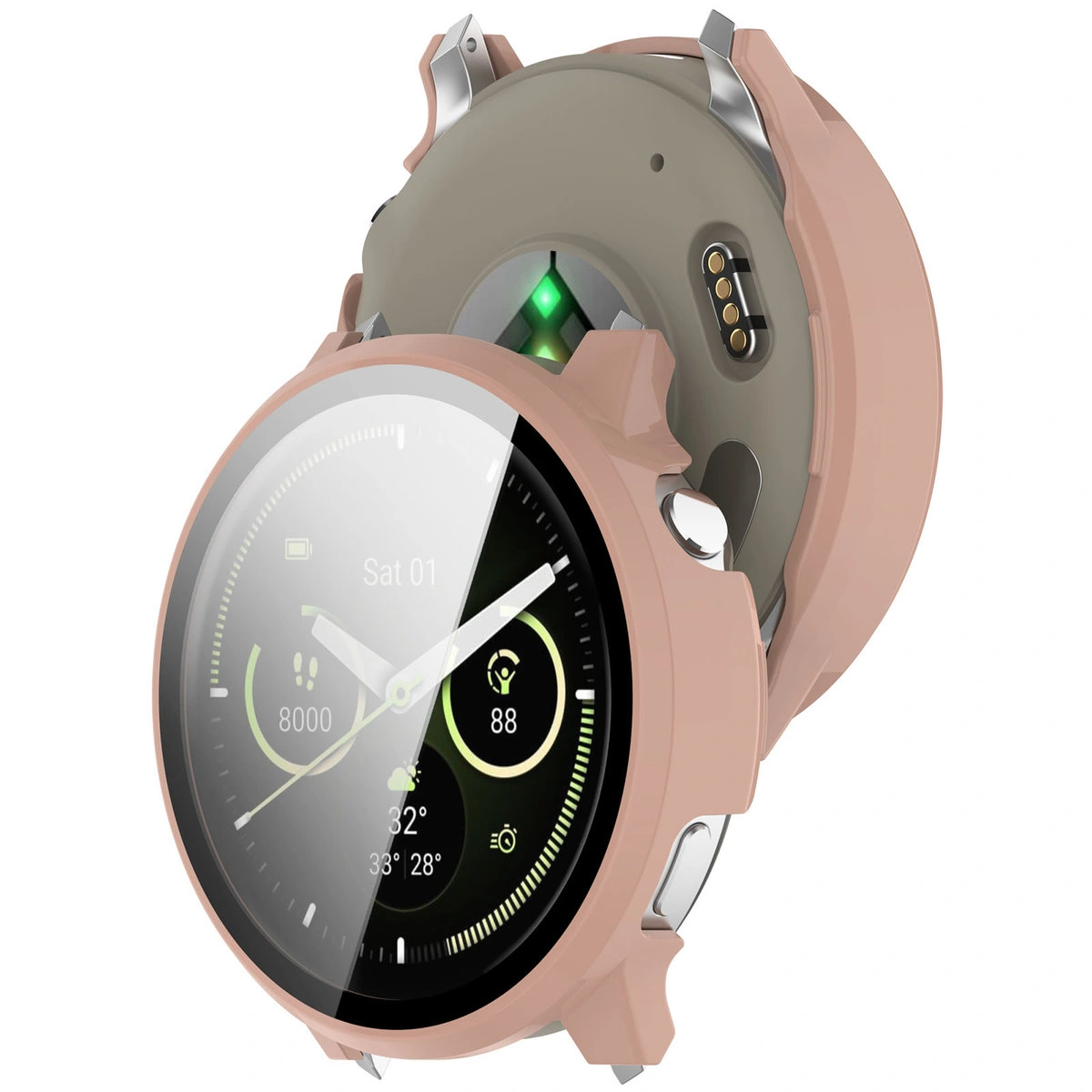 Etui z wbudowanym szkłem Bizon Case Watch Adamo do Garmin Venu 4 41 mm